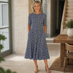 Vestido midi floral Zaida en Azul