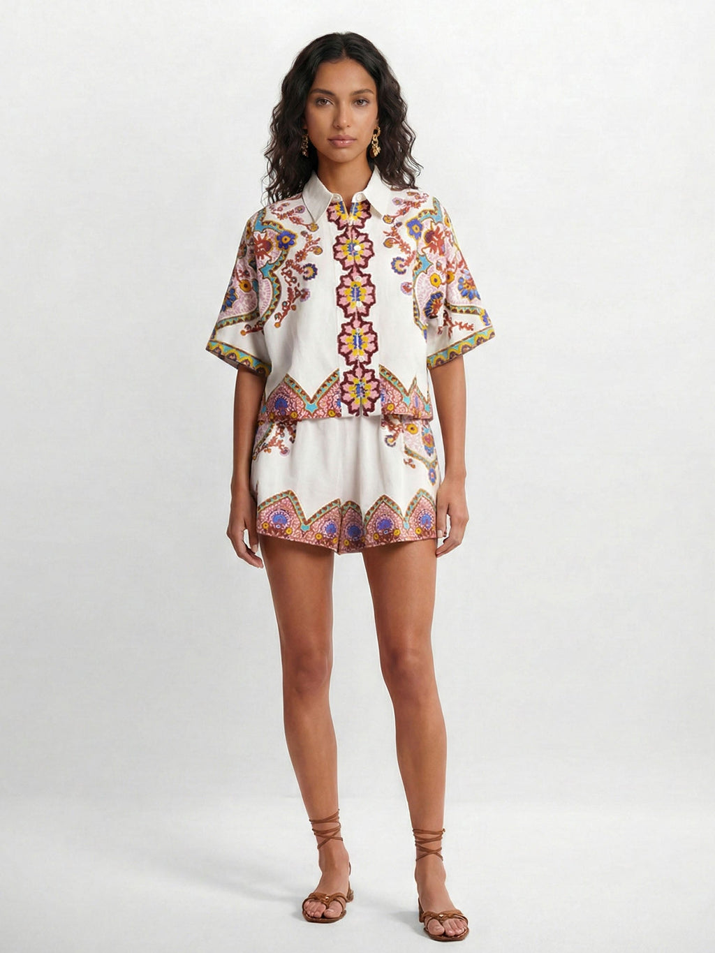 Bohemian Floral Print Two-Piece Set