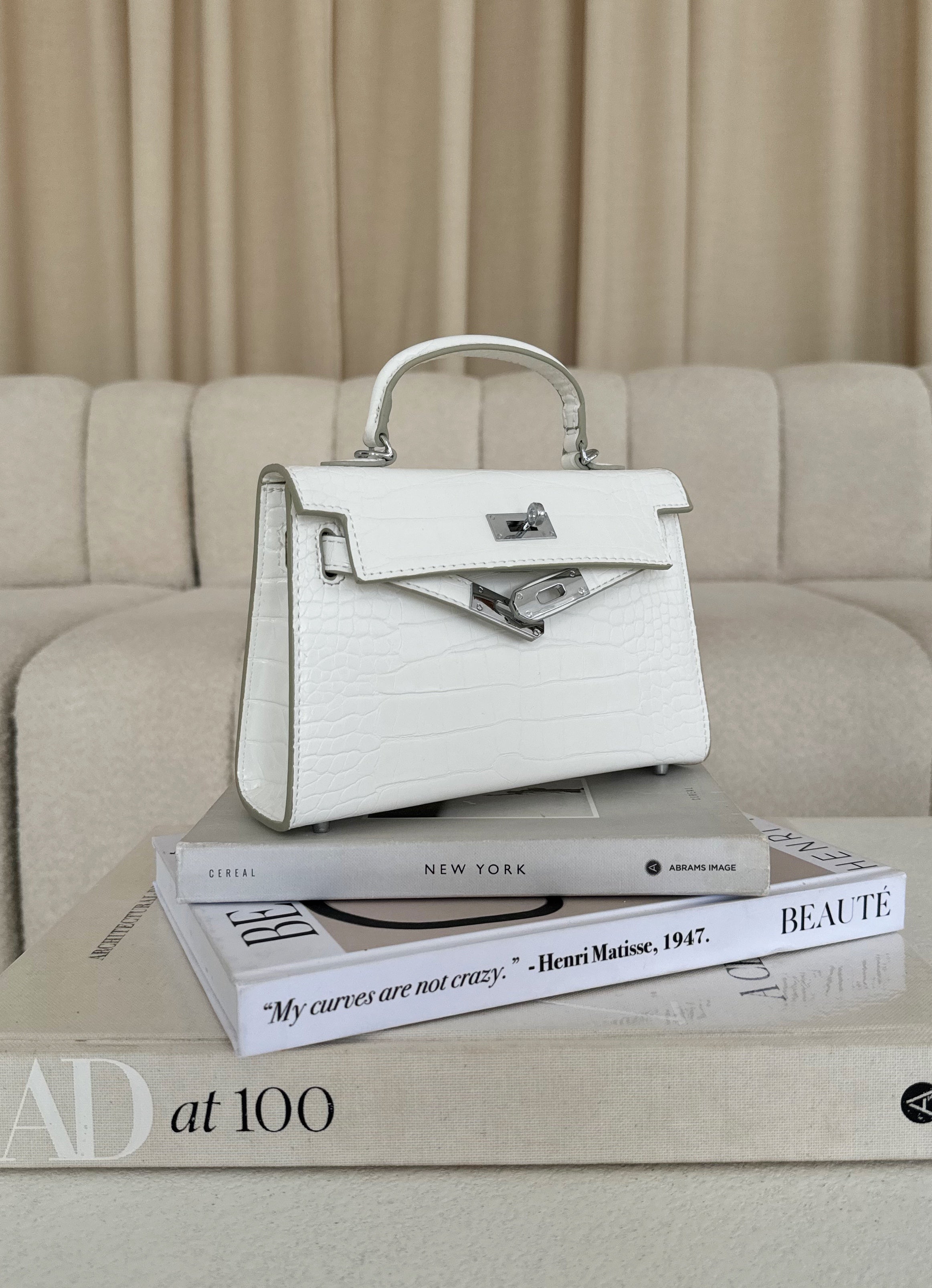 Kels — Mini Bolso Blanco Cocodrilo | Cocodrilo Premium