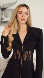 Blanche Bustier — Vestido Blazer Blanco con Corsé | Transparencia