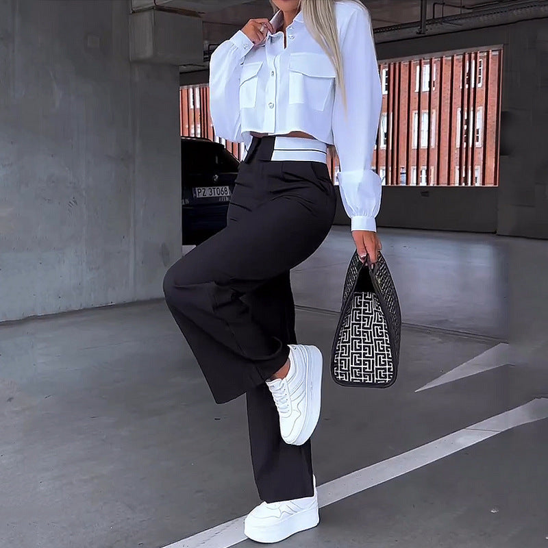 Conjunto — Camisa y Pantalón de Traje Holgado | Mujer