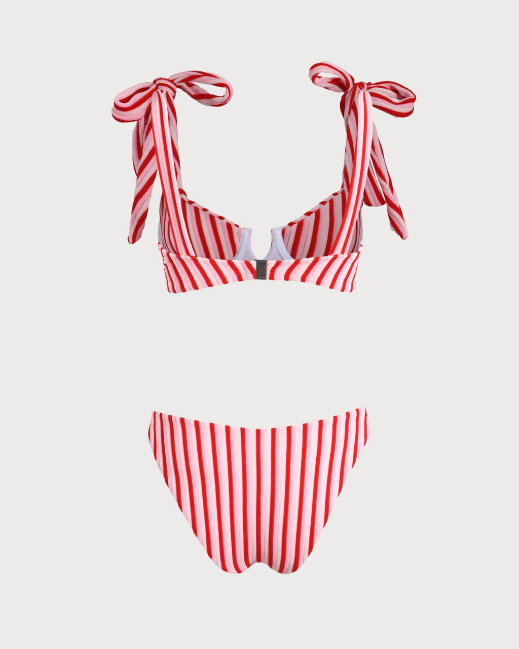 Pink Striped Bikini Set