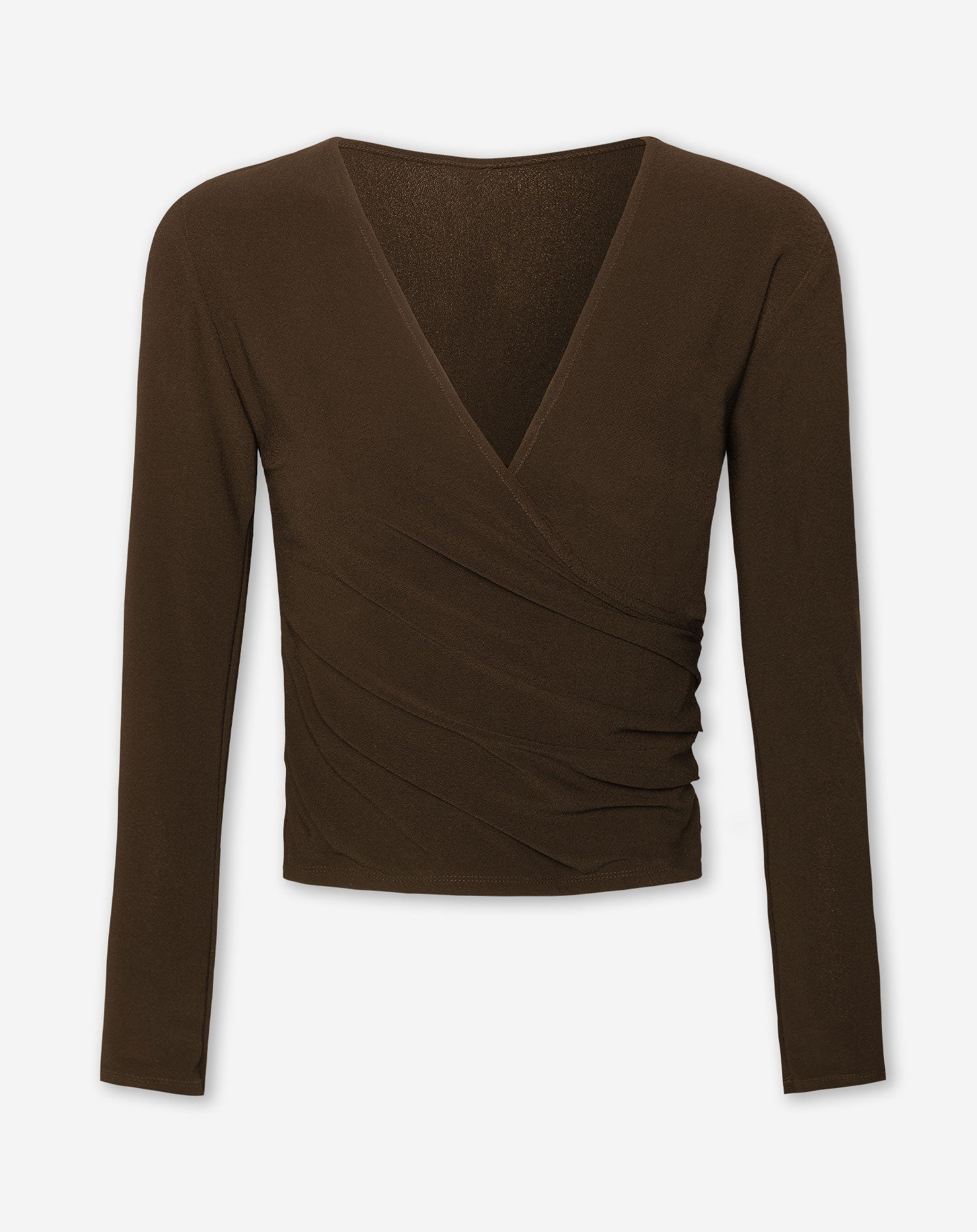 MIRIAM | Camiseta con cuello envolvente marrón