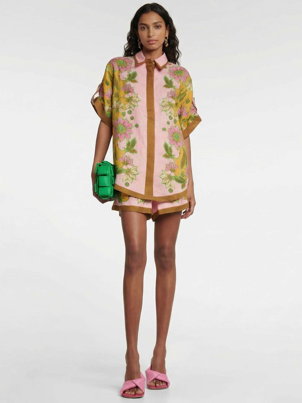 Tropical Botanical Shirt & Shorts Set