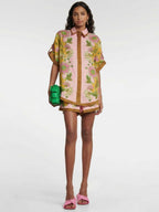 Tropical Botanical Shirt & Shorts Set