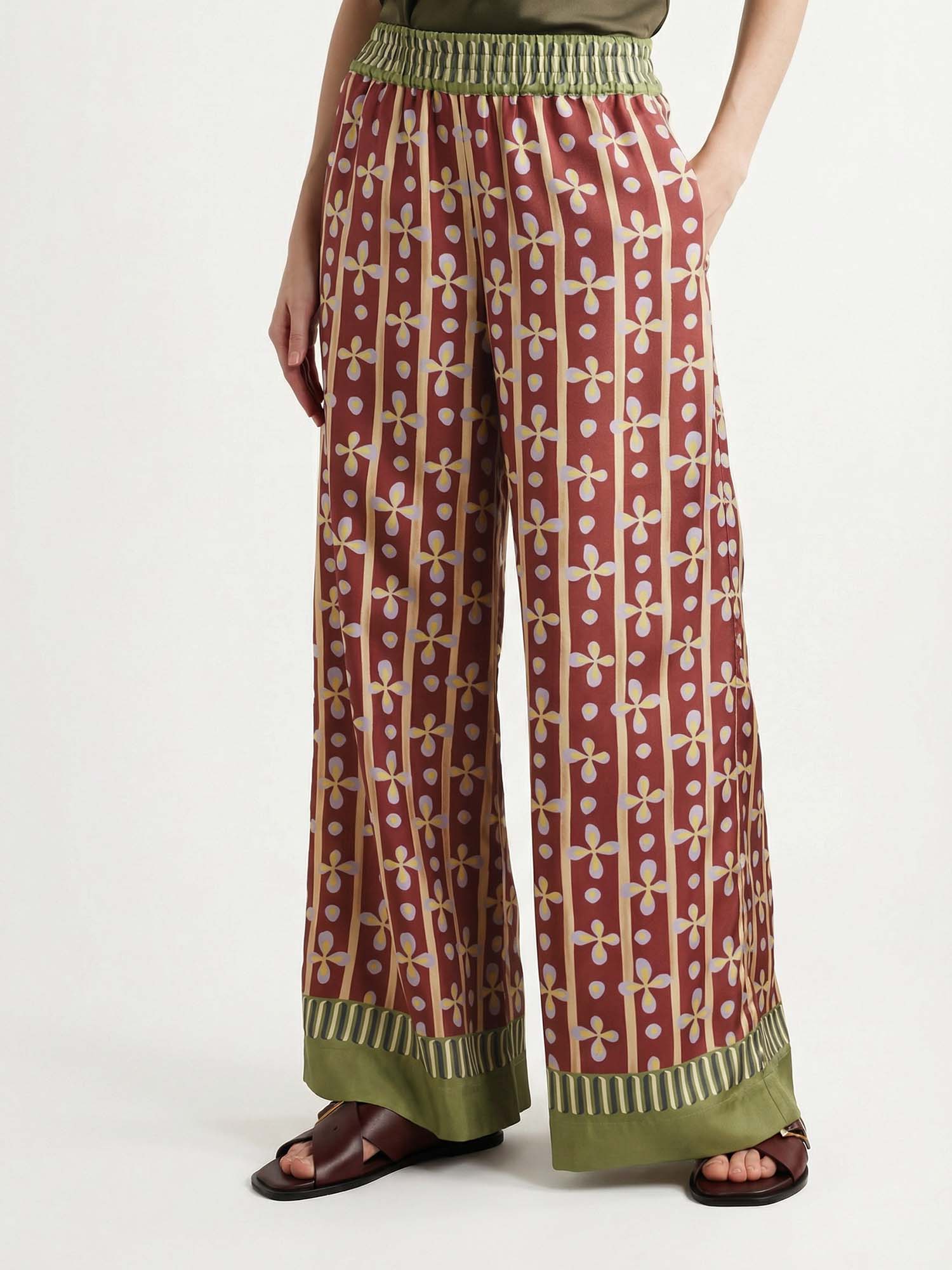 Bohemian Graphic Wide-Leg Pants