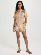 Baroque Print Relaxed Shirt & Shorts Set
