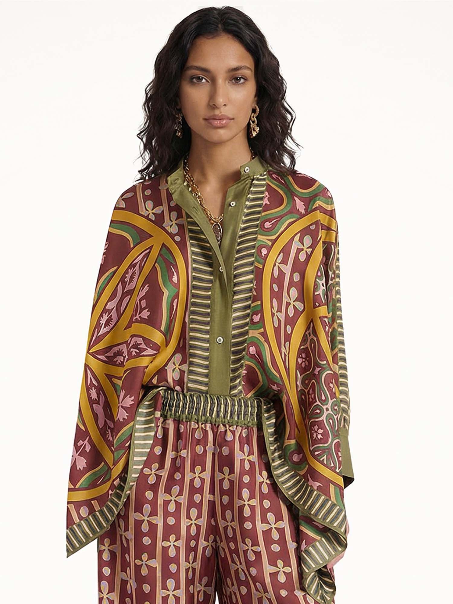 Bohemian Graphic Oversized Shirt