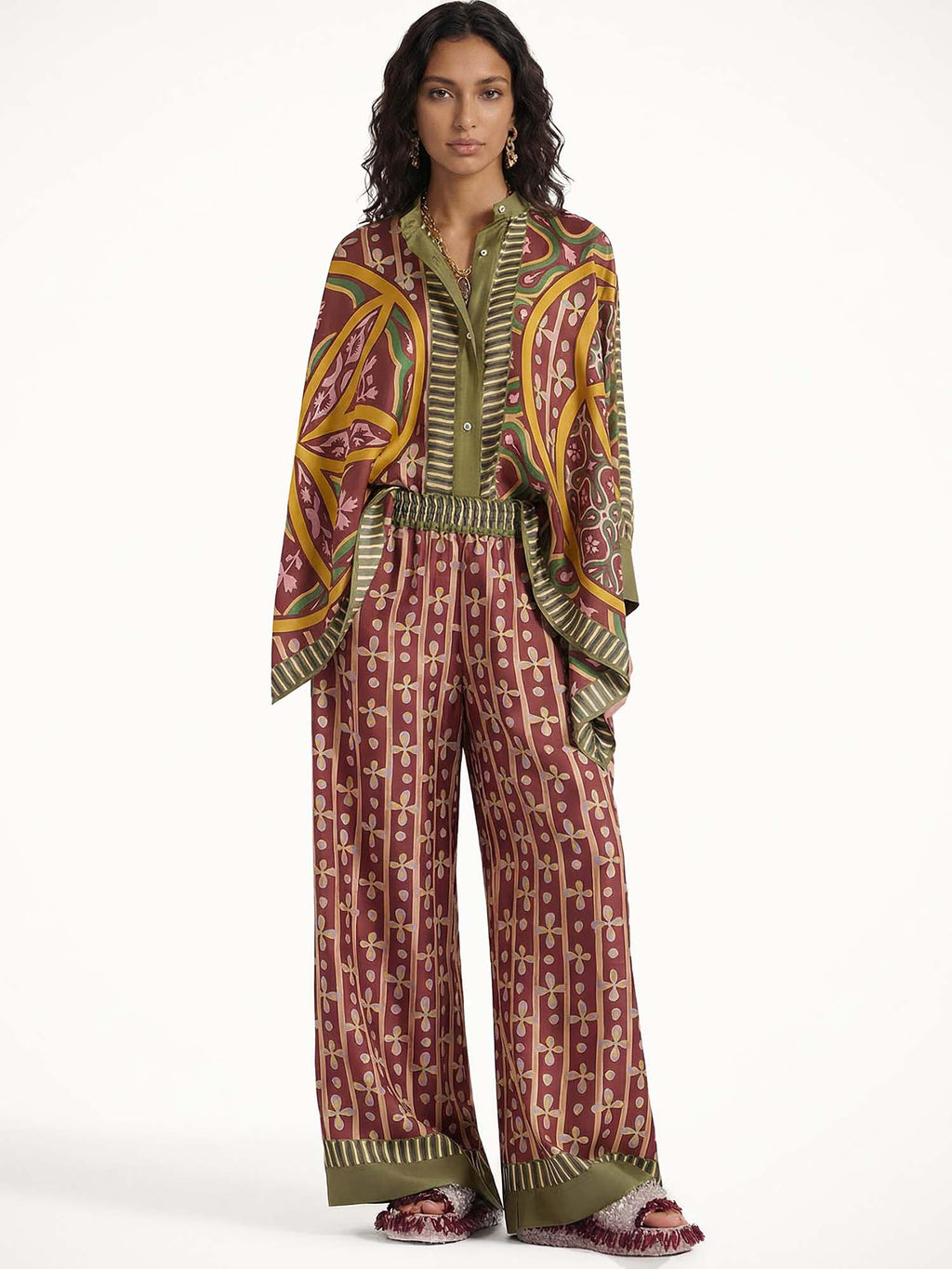 Bohemian Graphic Wide-Leg Pants