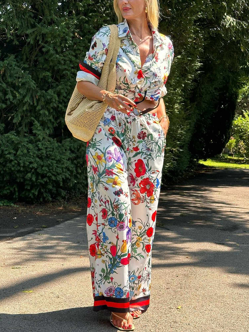 Botanical Bliss Wide-Leg Pants