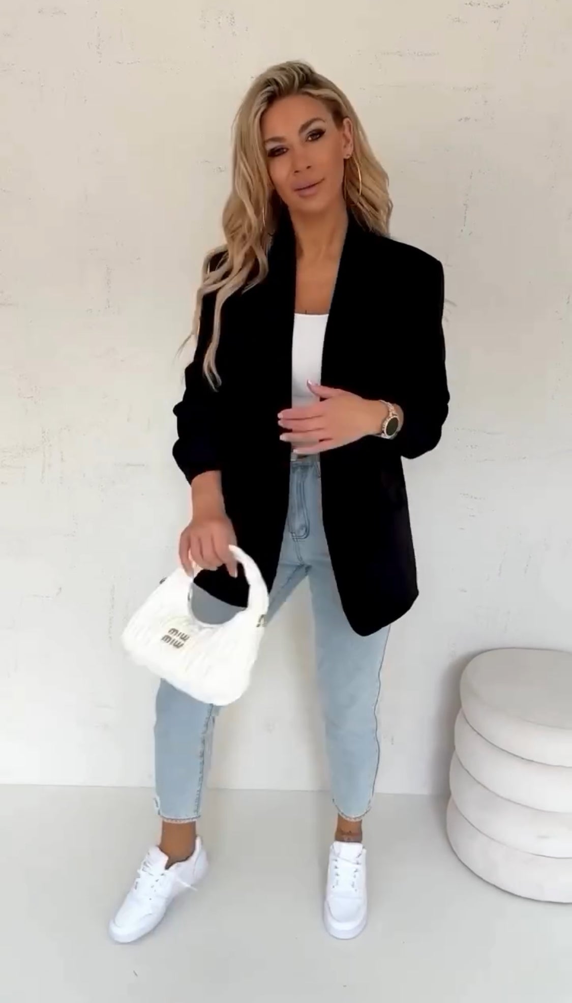 Zoe — Blazer Oversize con Manga Drapeada | Alta Costura Urbana