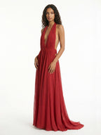 PENÉLOPE | Vestido largo halter con escote profundo