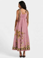 Blush Tropic Whisper Shoulder Tie Midi Dress