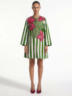RITA | Vestido corto de rayas verdes