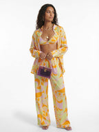 Tropical Beach Graphic Print Button-Up Shirt