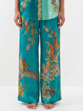 Emerald Botanical Flowing Pants