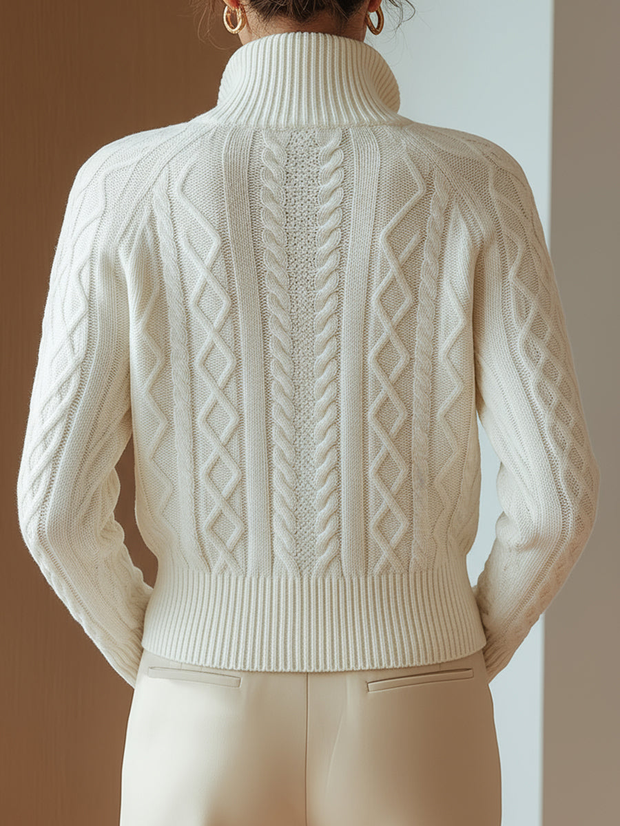 Célestine — Jersey Punto Suave Cuello Alto | Mujer