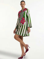 RITA | Vestido corto de rayas verdes