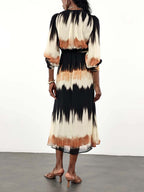 Ombre Wrap Belted Midi Dress