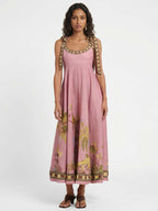 Blush Tropic Whisper Shoulder Tie Midi Dress