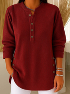 MARISA | Túnica de botones con cuello henley