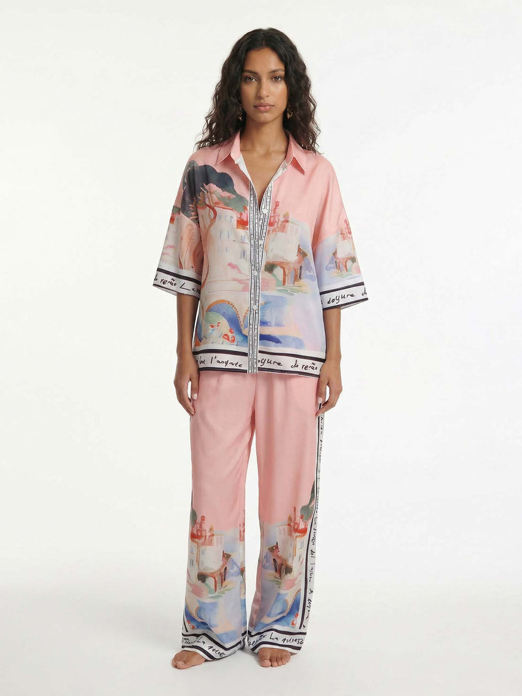 OLGA | Camisa abotonada con estampado en tonos pastel