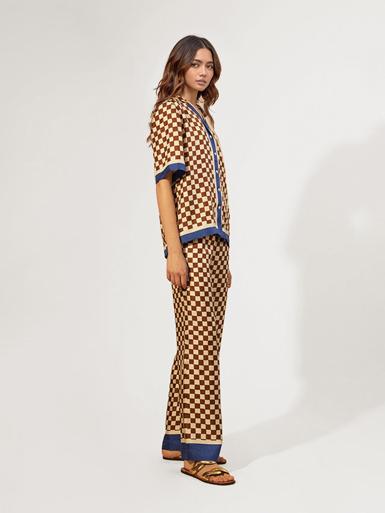 LOURDES | Camisa de cuadros con ribete en contraste