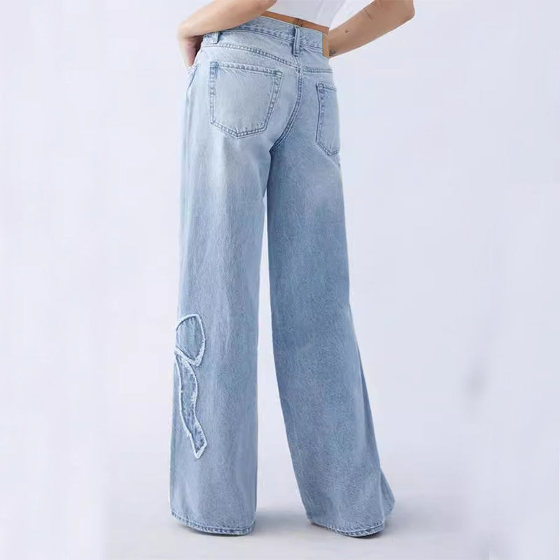 Mariposa — Vaquero Recto Mariposas Bordadas | Denim Artístico