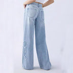Mariposa — Vaquero Recto Mariposas Bordadas | Denim Artístico