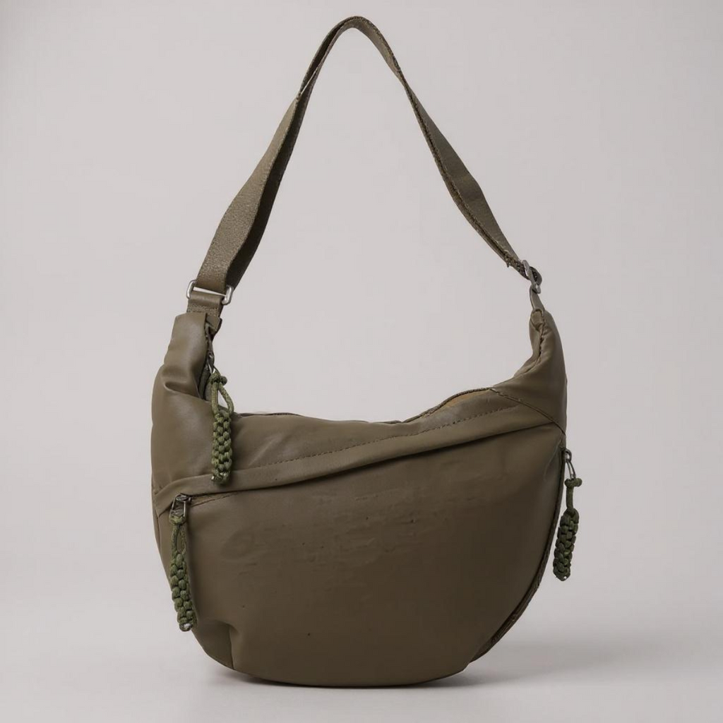 ARANTXA | Bolso de hombro verde oliva en nailon