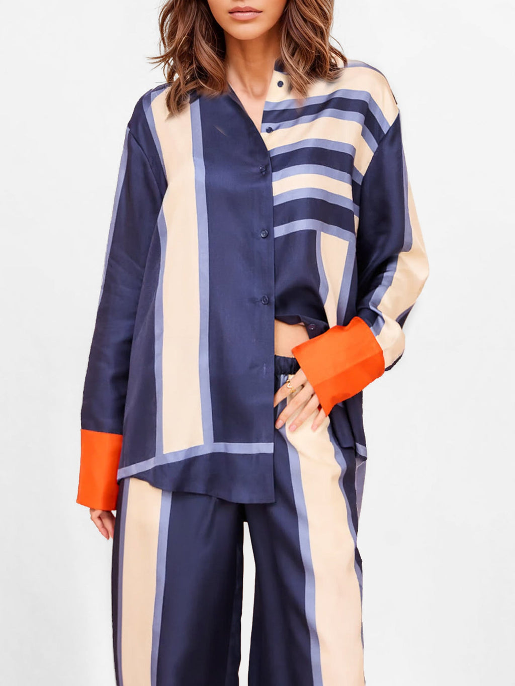 MARGARITA | Camisa de rayas anchas en contraste