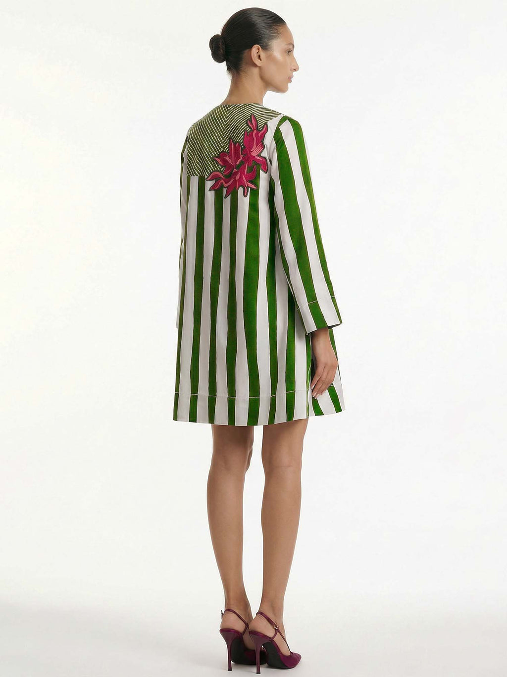 RITA | Vestido corto de rayas verdes