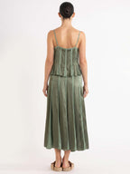 SORAYA | Top con pliegues en verde salvia