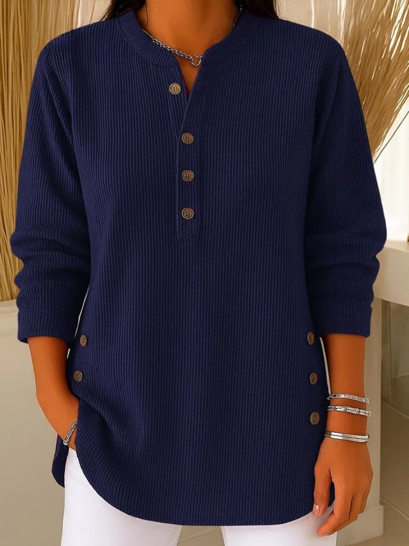 MARISA | Túnica de botones con cuello henley