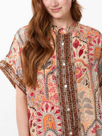 MARIELA | Camisa paisley en terracota con manga abullonada