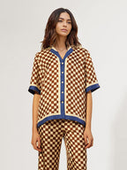 LOURDES | Camisa de cuadros con ribete en contraste