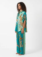 Emerald Botanical Flowing Pants