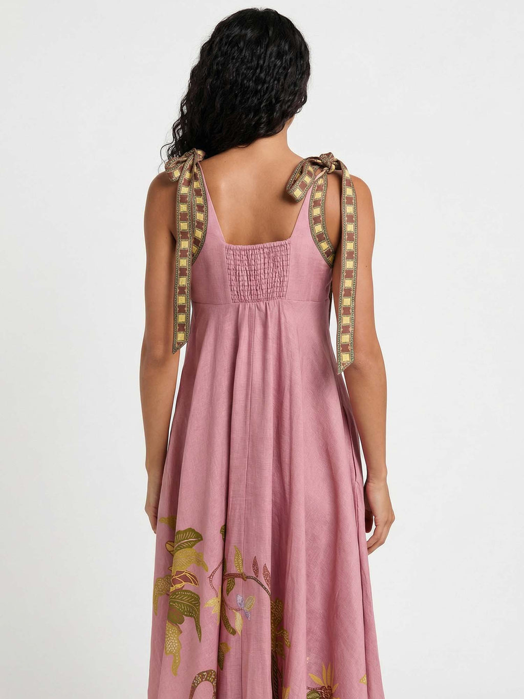 Blush Tropic Whisper Shoulder Tie Midi Dress