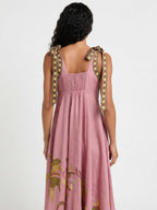 Blush Tropic Whisper Shoulder Tie Midi Dress