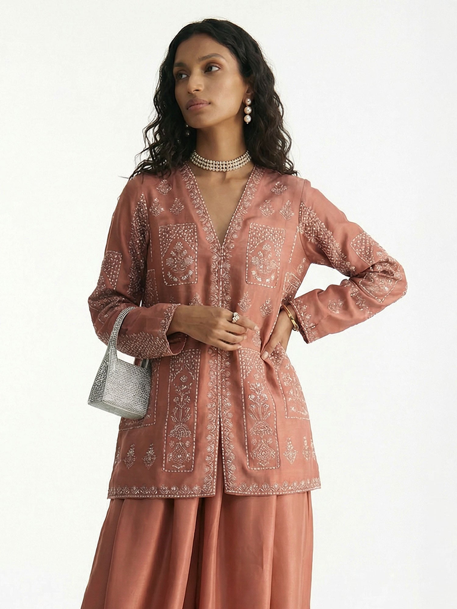 Embroidered Terracotta Shirt