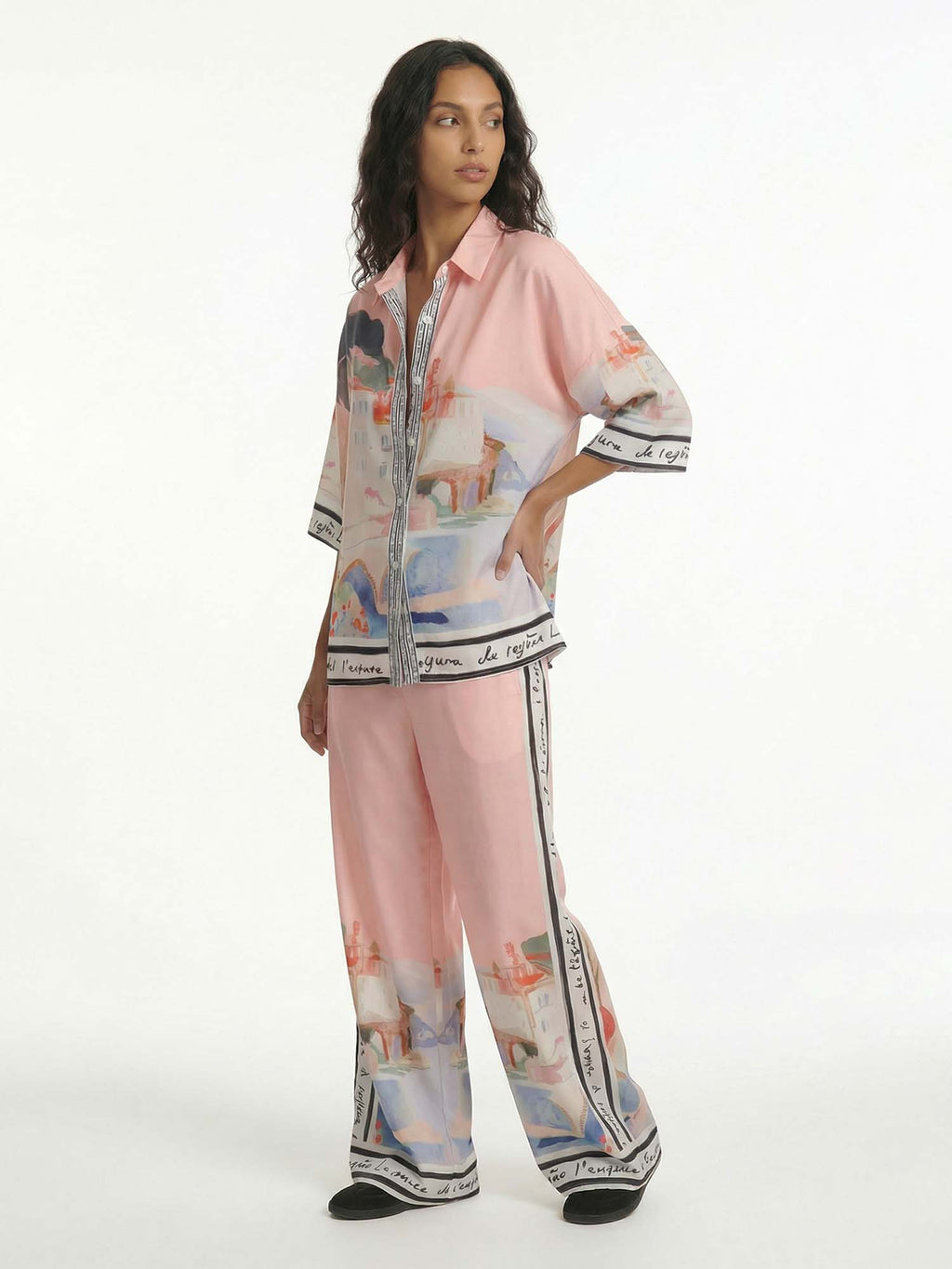 OLGA | Camisa abotonada con estampado en tonos pastel