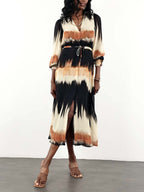 Ombre Wrap Belted Midi Dress