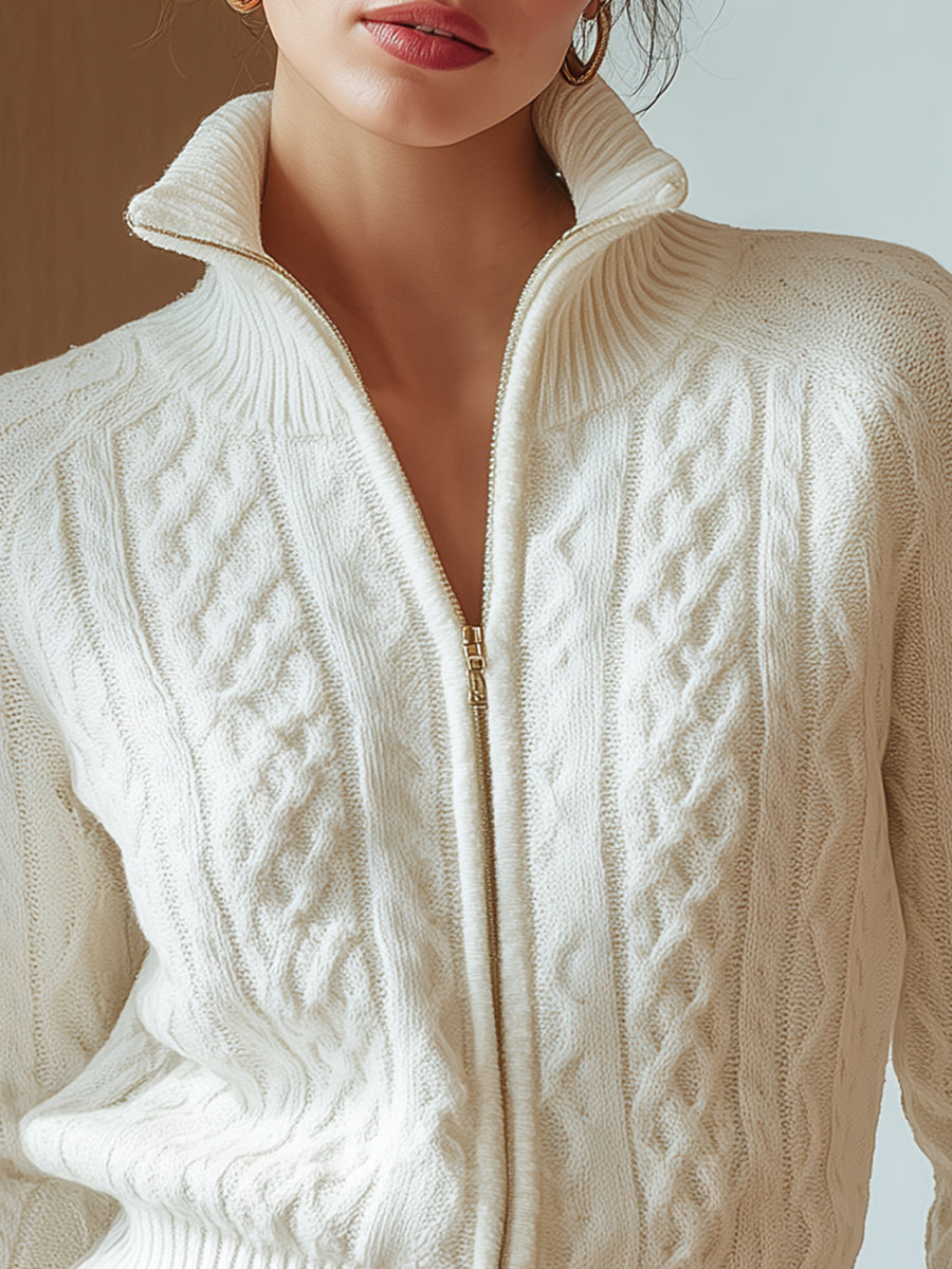 Célestine — Jersey Punto Suave Cuello Alto | Mujer
