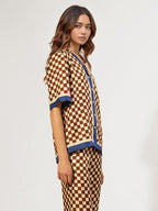 LOURDES | Camisa de cuadros con ribete en contraste