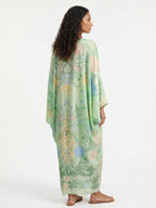 Green Floral Plunge Maxi Dress