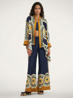 Geometric Print Wide-Leg Pants