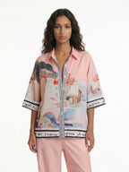 OLGA | Camisa abotonada con estampado en tonos pastel