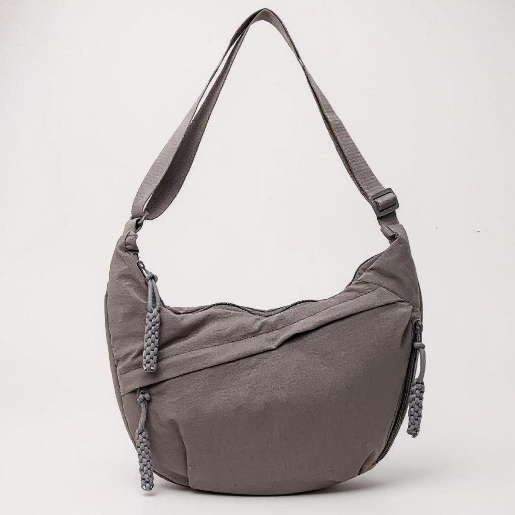 ÚRSULA | Bolso de hombro gris en nailon