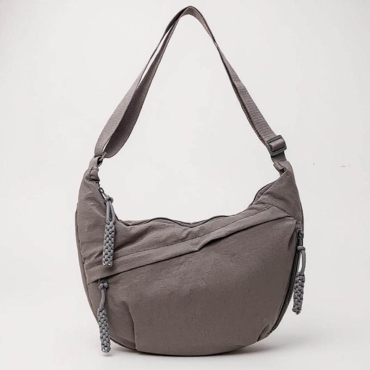 ÚRSULA | Bolso de hombro gris en nailon