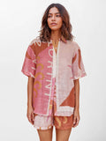 LAURA | Conjunto de camisa y short con estampado abstracto